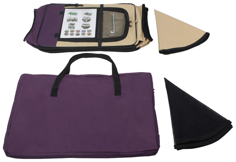 EliteField 2-Door Soft Pet Playpen (2 Year Warranty), Exercise Pen, Multiple Sizes and Colors Available for Dogs, Cats and Other Pets (36" x 36" x 24"H, Purple+Beige) - Image 4
